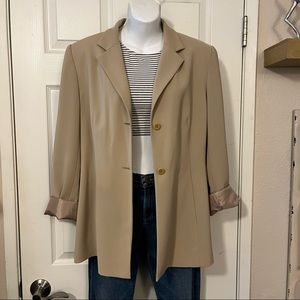 Caslon Tan 2 Button Blazer Jacket Sz 12
